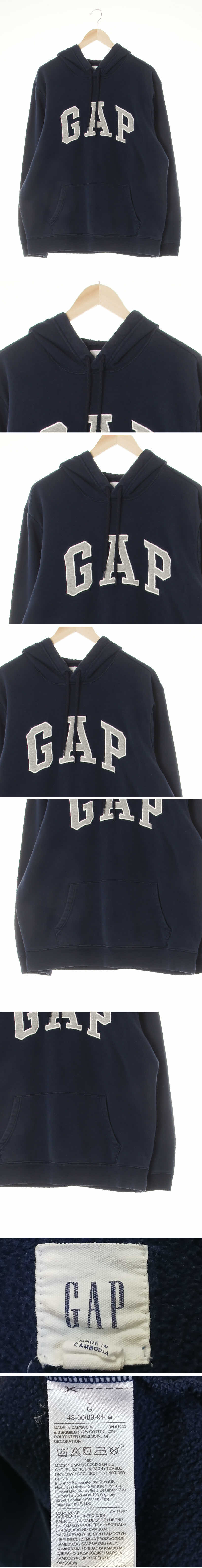 gap 배색빅패치로고웜후드티 gap 네이비 면혼방 배색빅패치로고웜후드티