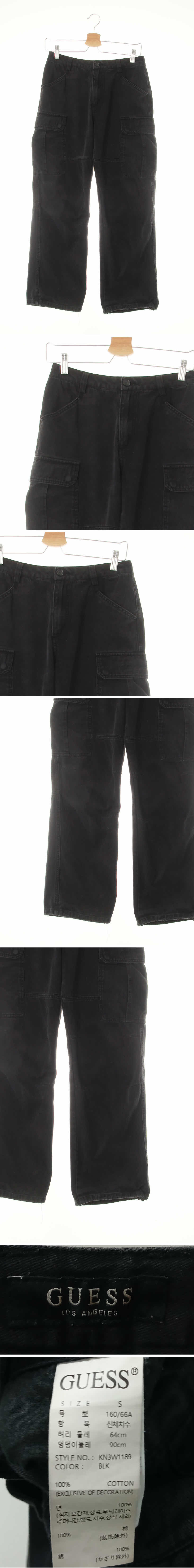 Guess 플랩카고워싱진 Guess 블랙 데님 플랩카고워싱진