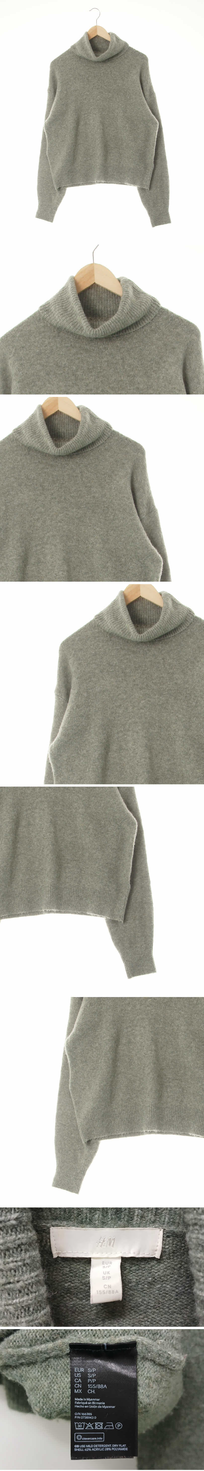 h&m 인디카키 시보리터틀넥스웨터