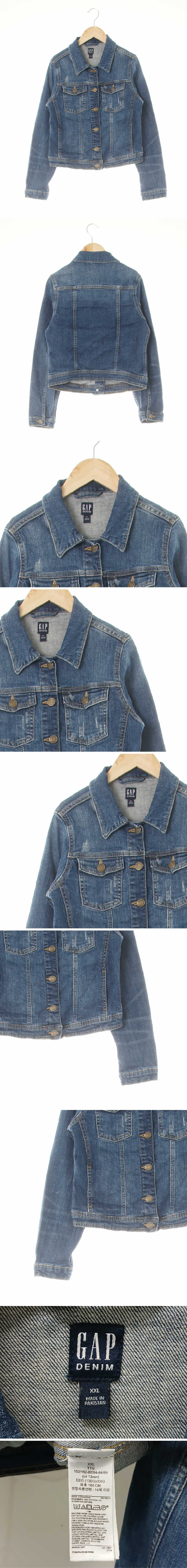 gap 데미지슬림워싱트러커재킷 gap 진청 데님 데미지슬림워싱트러커재킷