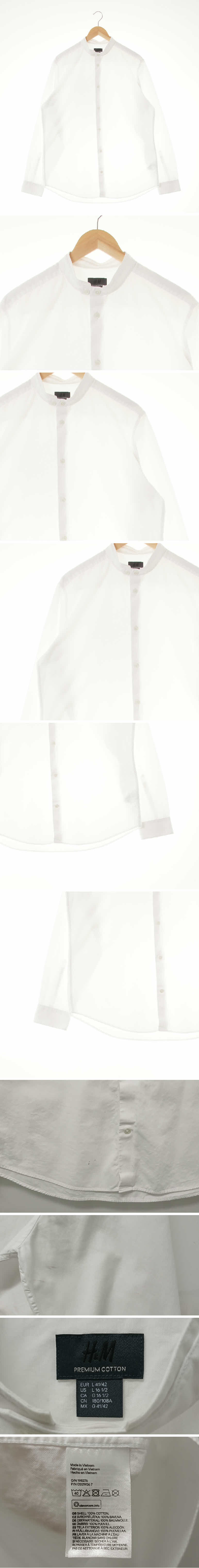 h&m 더블버튼넥루즈셔츠 h&m 화이트 면 더블버튼넥루즈셔츠