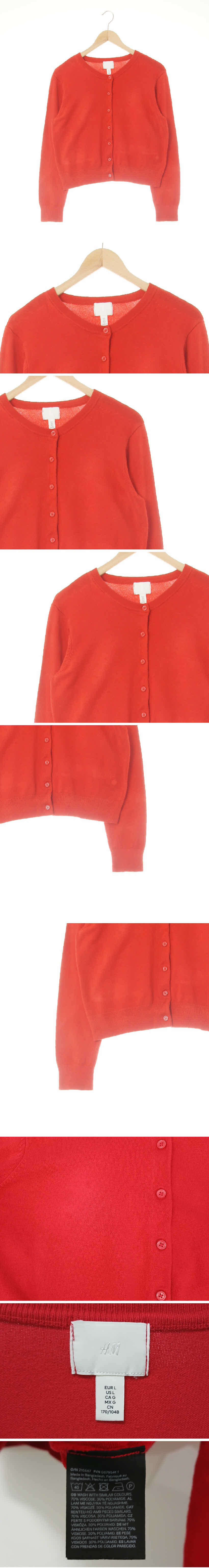 h&m 라운드넥가디건 h&m 레드 라운드넥가디건
