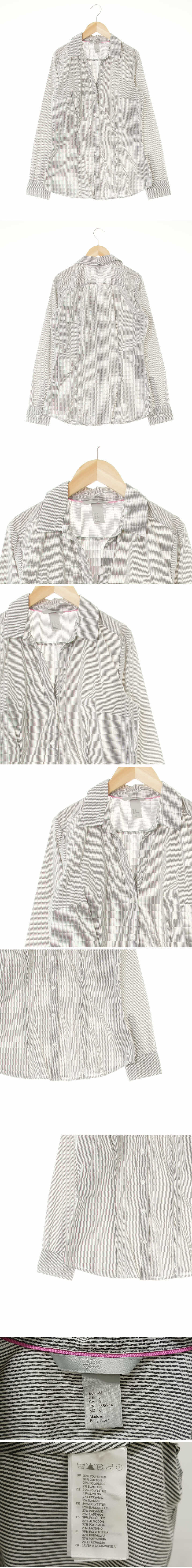 h&m 슬림라인스키퍼셔츠 h&m 그레이 스트라이프 면혼방 슬림라인스키퍼셔츠