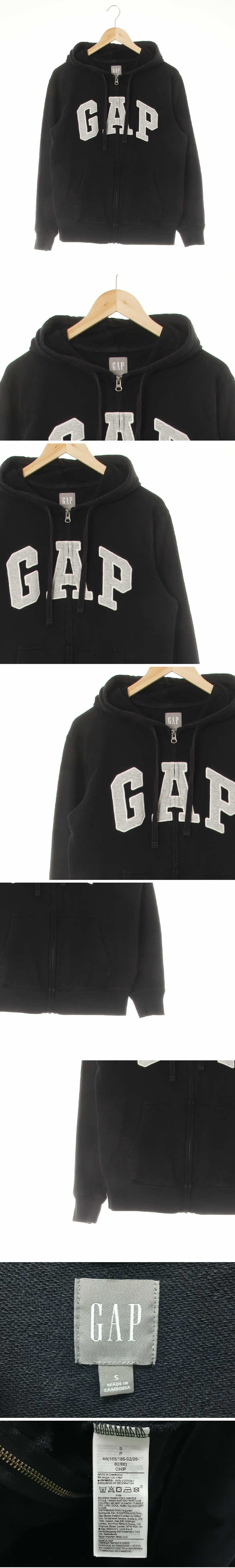 gap 멜란지패치배색후드집업 gap 블랙 면 멜란지패치배색후드집업