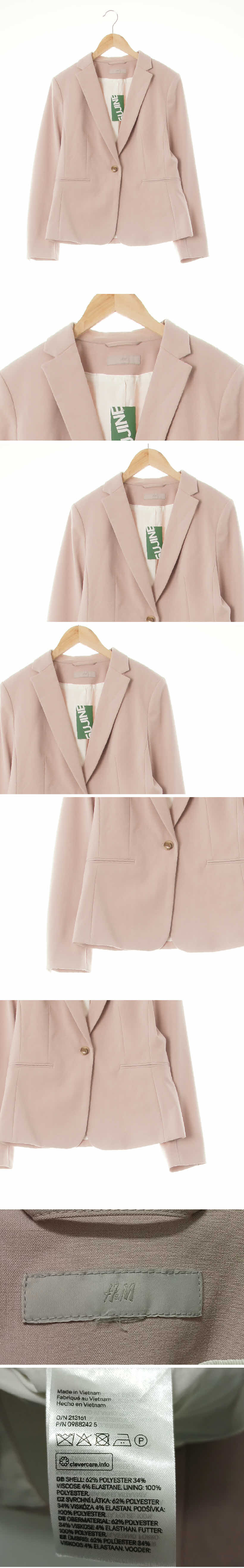 h&m 테일러드원버튼자켓 h&m 로즈더스트웜핑크 비스코스혼방 테일러드원버튼자켓