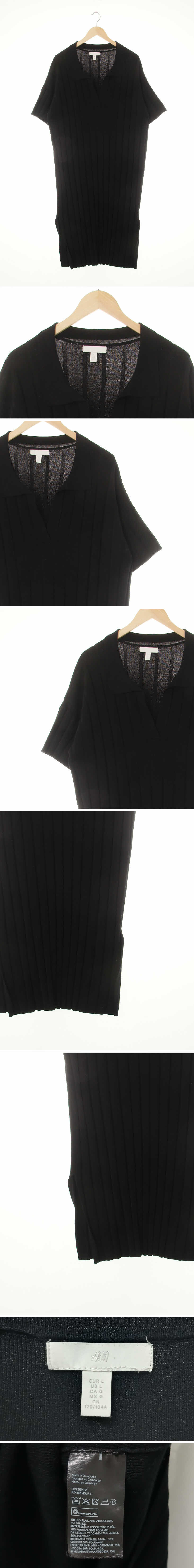 h&m 골지스키퍼루즈반팔원피스 h&m 블랙 골지스키퍼루즈반팔원피스