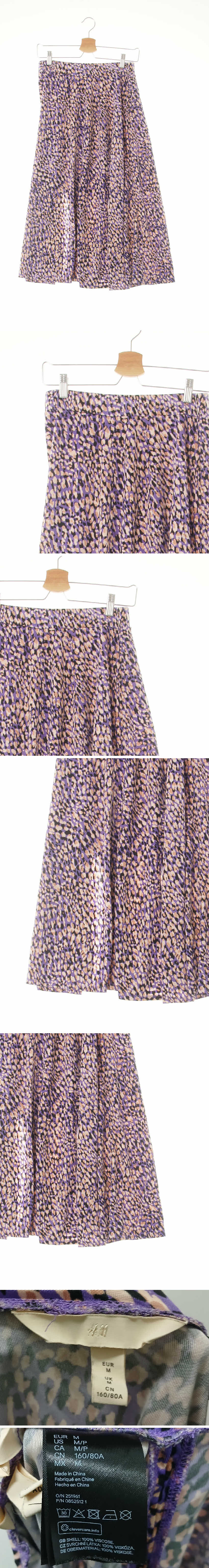 h&m 실키올오버스커트 h&m 울트라바이올렛블랙 레오파드 비스코스 실키올오버스커트