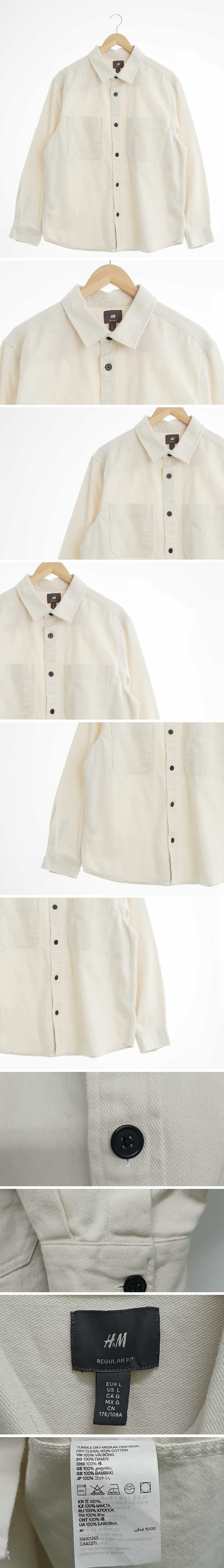 h&m 버튼배색가슴포켓자켓 h&m 화이트 면 버튼배색가슴포켓자켓