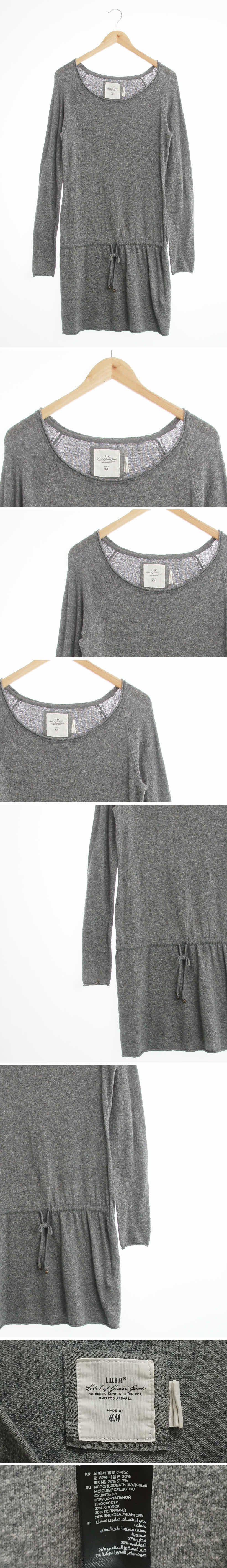 h&m 보트넥니트원피스 h&m 그레이 비스코스혼방 보트넥니트원피스