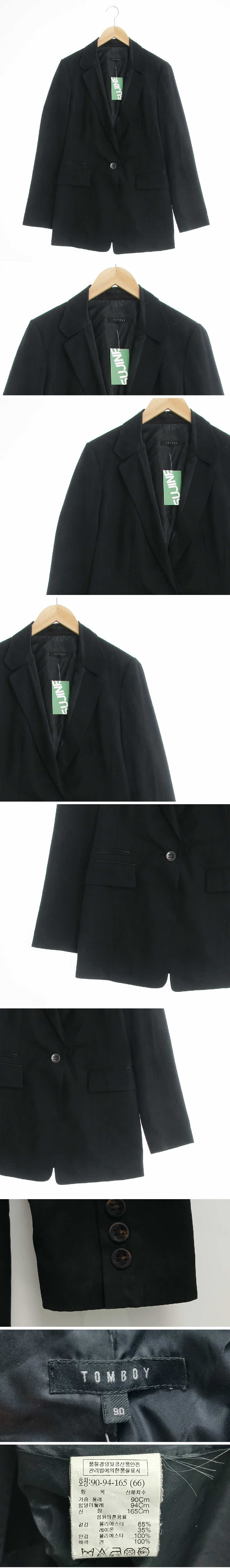 톰보이 블랙 새틴배색스티치블레이저