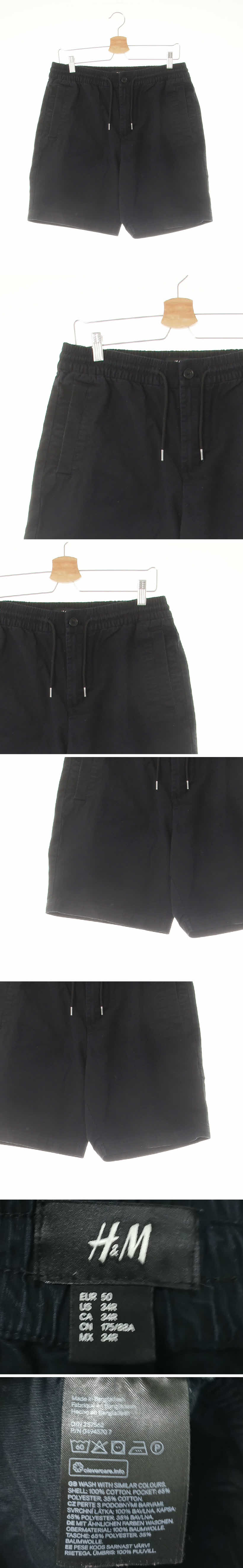 h&m 블랙 면 베이직밴딩반바지