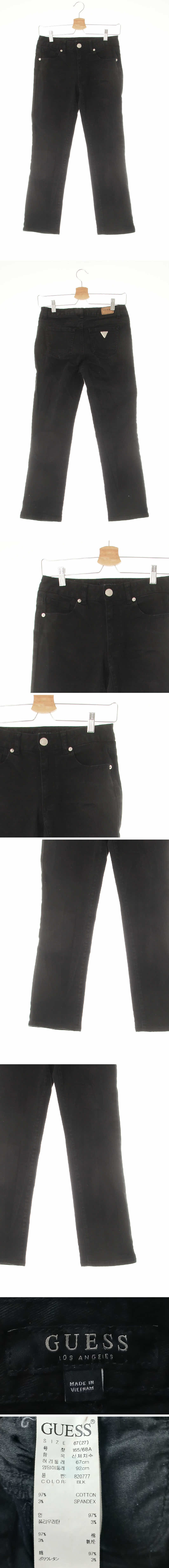Guess 블랙 데님 심플크롭슬림핏진