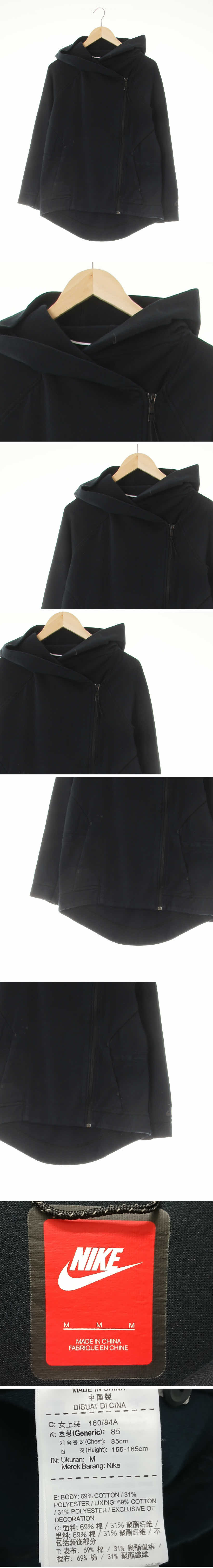 나이키 언발지퍼포켓후드집업 나이키 블랙 면혼방 언발지퍼포켓후드집업