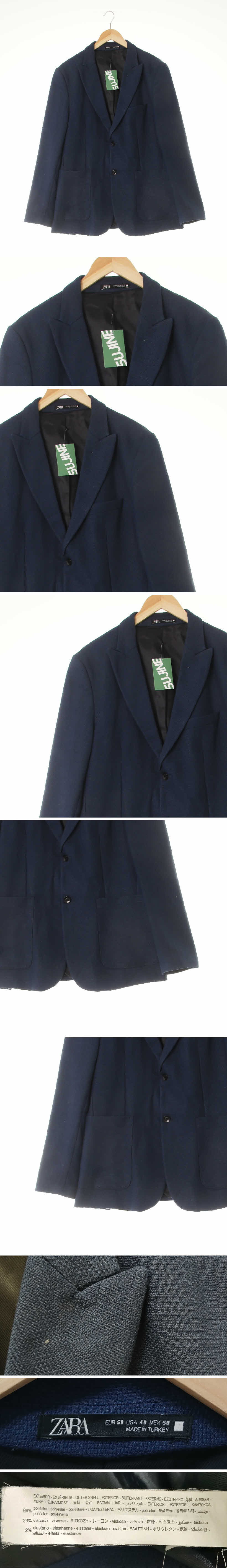 자라 트위드아웃포켓블레이저 자라 네이비 체크 트위드아웃포켓블레이저