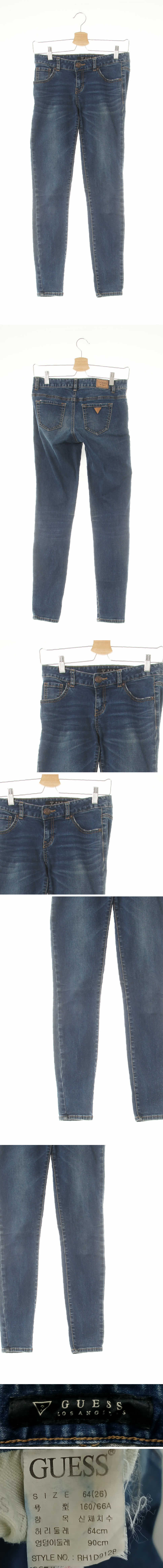 Guess 로우크롭슈퍼스키니워싱진 Guess 진청 데님 로우크롭슈퍼스키니워싱진
