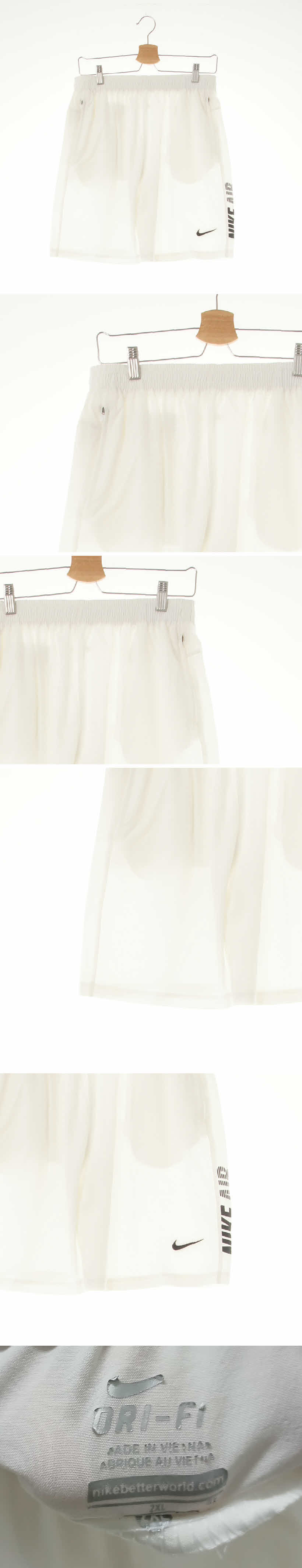 나이키 화이트 드라이핏 배색로고쿨기능성반바지