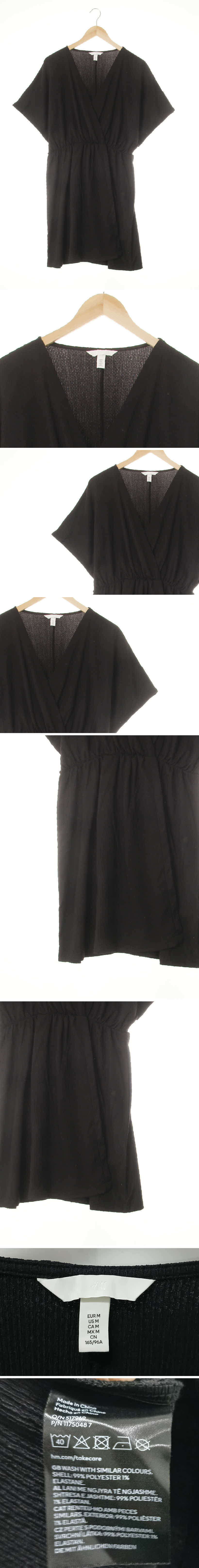 h&m 플리츠랩브이넥반팔원피스 h&m 블랙 플리츠랩브이넥반팔원피스