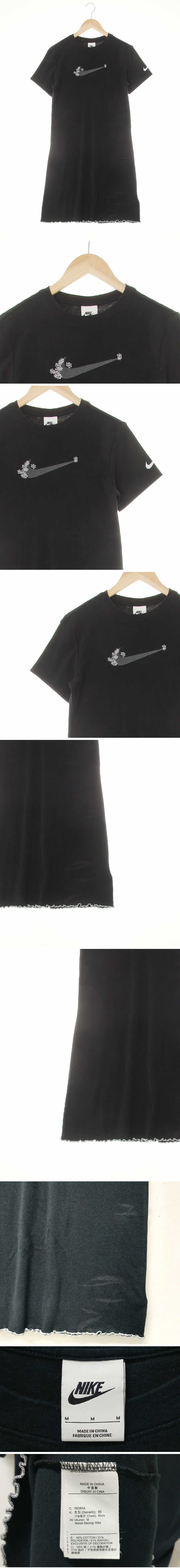 나이키 자수플라워스우시원피스 나이키 블랙 프린트 면혼방 자수플라워스우시원피스