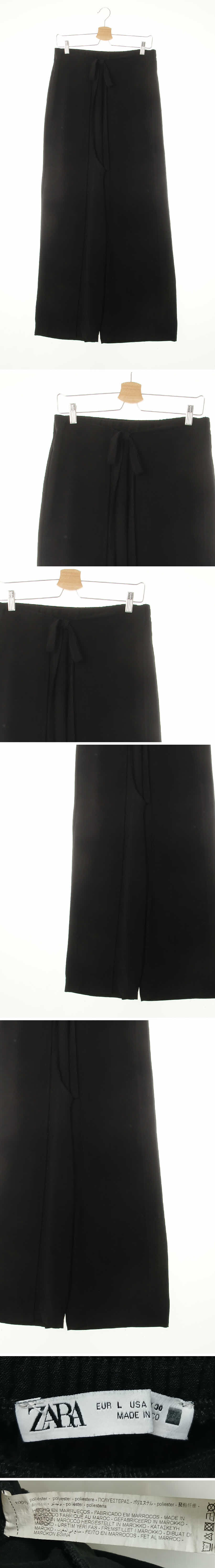 자라 블랙 랩스타일와이드팬츠