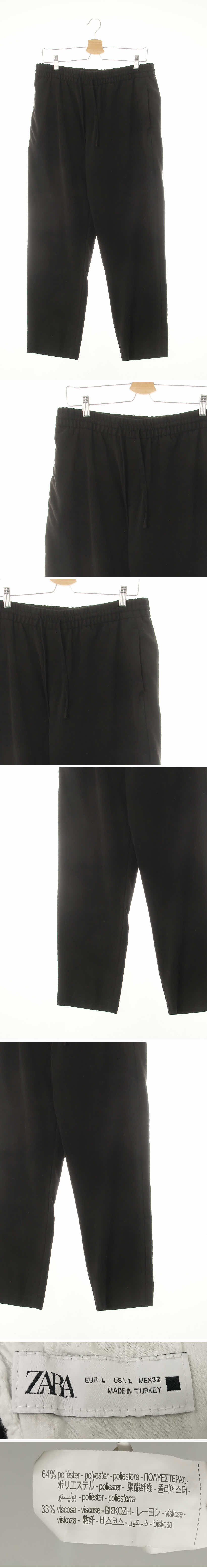 자라 미니멀테이퍼드슬림팬츠 자라 블랙 비스코스혼방 미니멀테이퍼드슬림팬츠