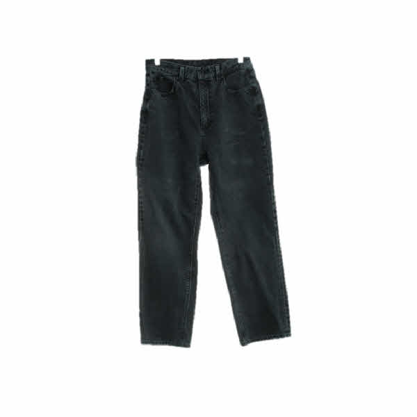 gu jeans 다크그레이 데님 하이웨스트배기진 