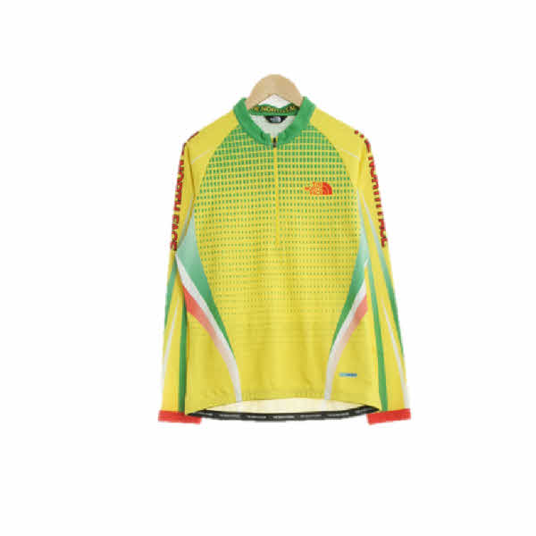 노스페이스 옐로우 멀티패턴 사이클반집업긴팔티 