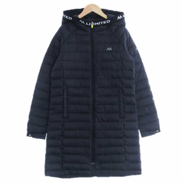 밀레 블랙 덕다운 경량후드롱패딩점퍼 