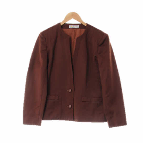 [JPN] aquascutum 브라운 울 골지포인트노카라자켓 