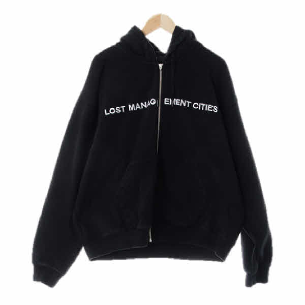 lmc 블랙 면 후드집업