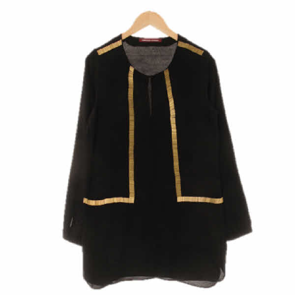comptoirdescotonniers 블랙 스틱비즈롱블라우스