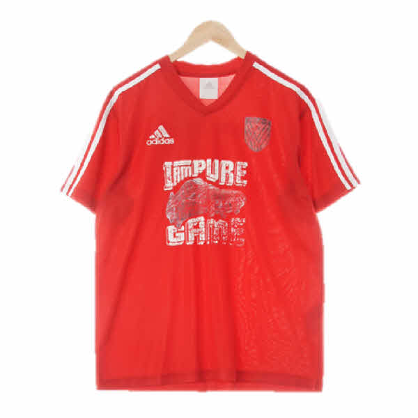 아디다스 딥레드 삼선브이넥스포츠반팔티