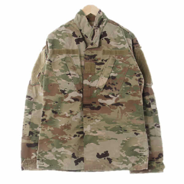 아미 카키 카모플라쥬 면혼방 군복상의롱