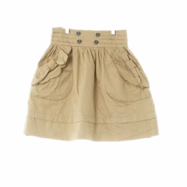 satin 마카롱베이지 면 리본포켓a라인스커트