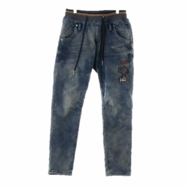 chrish jeans 파스텔인디고 면혼방 워싱크롭패치스키니진