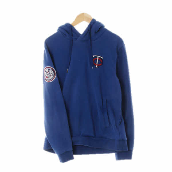 MLB 블루 면혼방 후드티