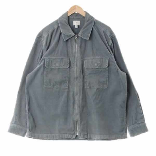 h&m 블루그레이 골덴 오버핏빅플랩포켓집업재킷