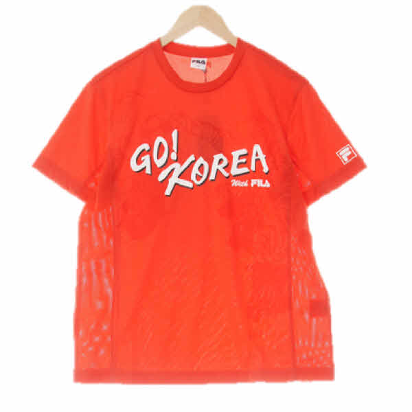 필라 레드 프린팅 호랑이코리아반팔티