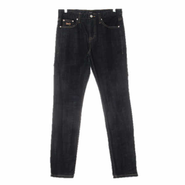 플랙진 진청 데님 워싱스티치슬림스트레이트진