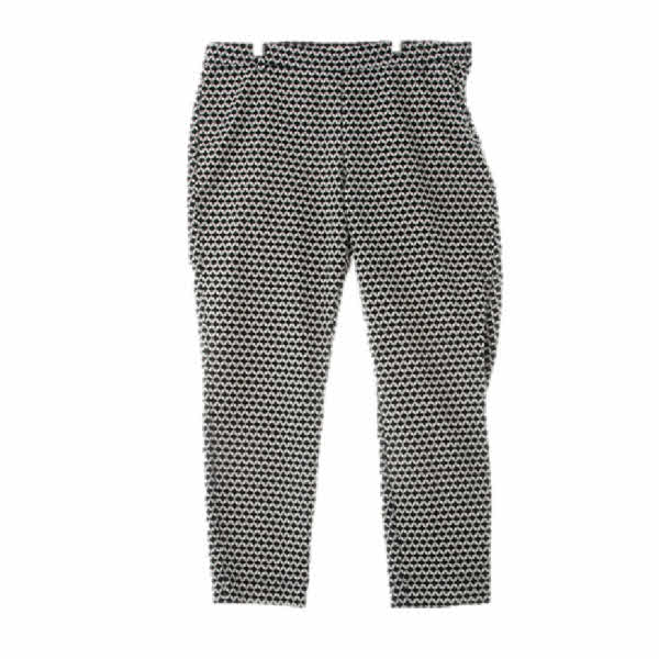 h&m 화이트블랙 물결패턴 면혼방 플렉스테이퍼드팬츠