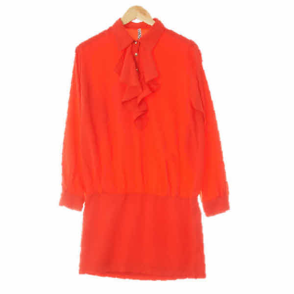 culturecall 핫코랄 하프버튼러플넥원피스