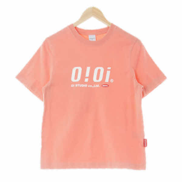 oioi 코랄 프린팅 면 레터링로고크루넥반팔티