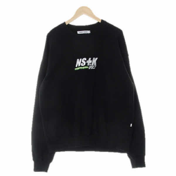 nastykick 블랙 프린팅 면 VOLT자수백레터링스웨트셔츠