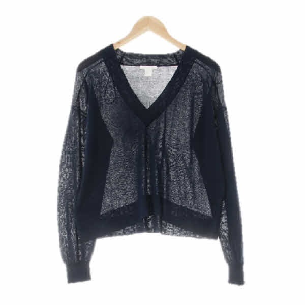 h&m 네이비 딥브이넥쿨니트