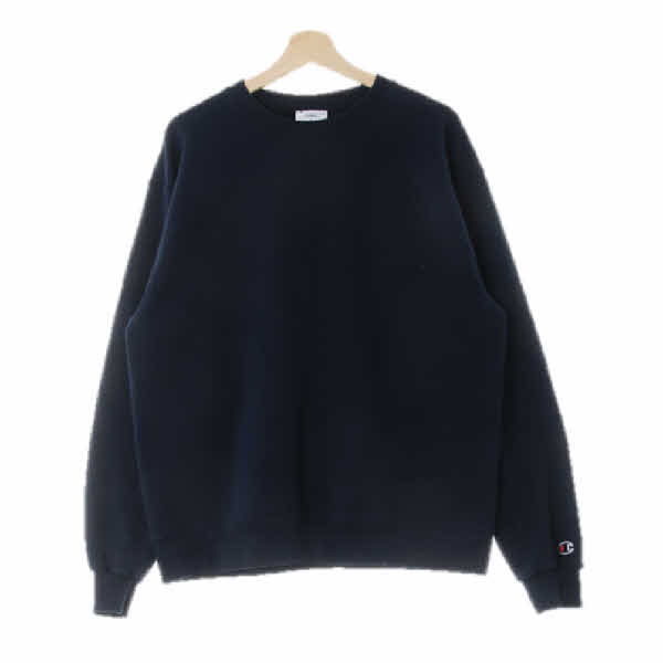챔피언 네이비 면혼방 오버핏스웨트셔츠