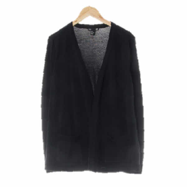 h&m 블랙 비스코스혼방 오픈형가디건