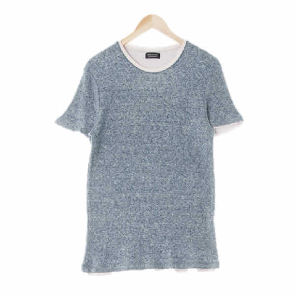 자라맨 멜란지네이비 린넨혼방 티셔츠레이어드반팔니트티