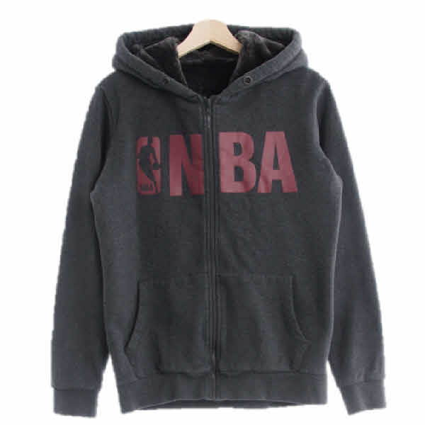 NBA 차콜 프린팅 면 빅텍스트로고후드점퍼