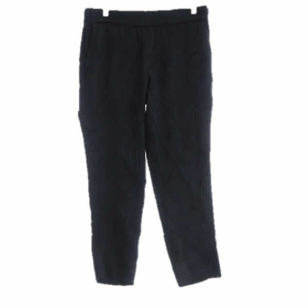 h&m 블랙 물결주름패턴 비스코스혼방 크롭슬림핏슬랙스팬츠