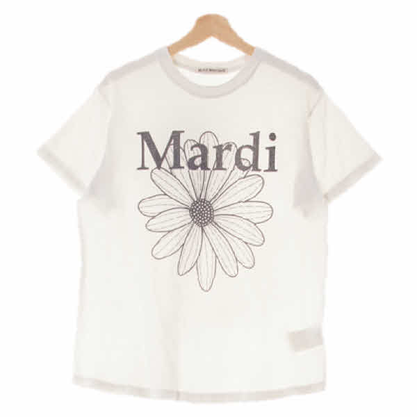 mardi mercredi 화이트 면 데이지빅로고반팔티