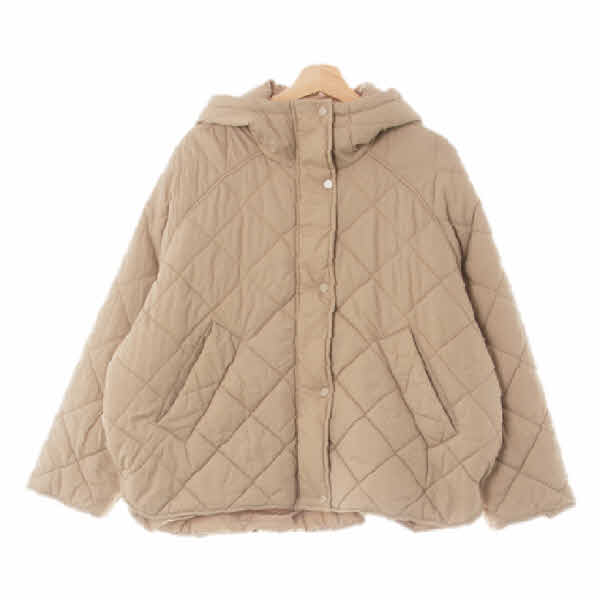 h&m 미디엄다크베이지 퀼팅루즈핏숏패딩점퍼